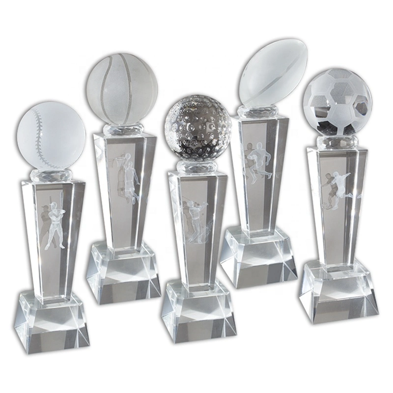 OEM Crystal Trophy with Engraved Logo/Clear Crystal Diamond Trophy/Diamond Shape Crystal Award for Business Gift