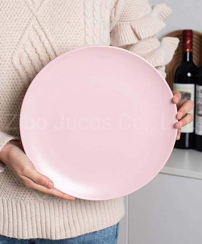 Wholesale Ceramic Dinner Plate Custom Color Design Logo Porcelain Plate for Promotion Gift Souvenirs Hotel Restauant Food Plates 10.0