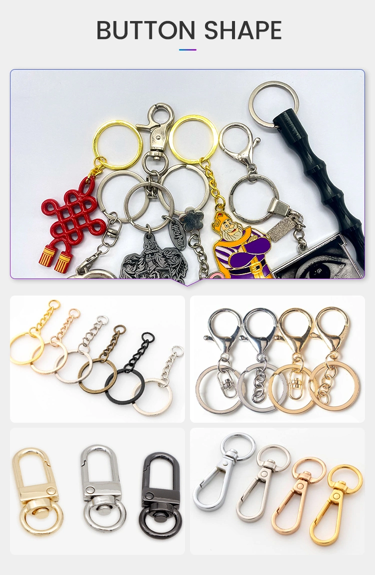 Custom Keyring Accessories Bulk Trolley Coin Mini Coin Holder Cute Sublimation Blank Key Chain Ring Spinner 3D Metal Keychain