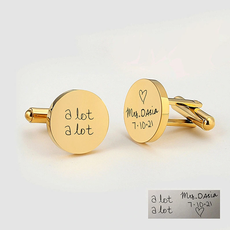 Wholesale Personalized Cuff Links Custom Handwriting Cufflinks for Dad Husband