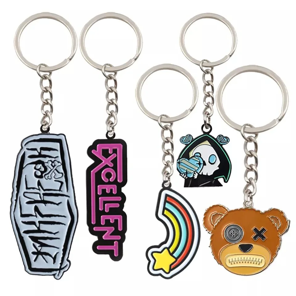 Wholesale Custom Logo Promotion Blank Car Brand Turbo Logo 3D Soft Hard Enamel Metal Steel Sports Anime Cartoon Gift Key Chain Ring Holder Designer Keychain