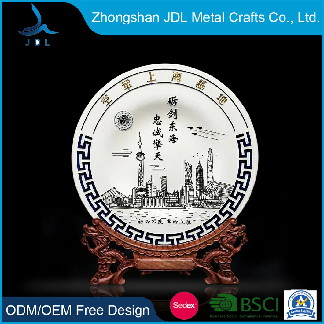 Customized Logo Big Size Metal Trophy Souvenir Plate Engraved Award Souvenir Wood Wooden Plaque